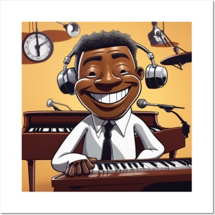 Keyboard Player With A Large Smile Posters and Art